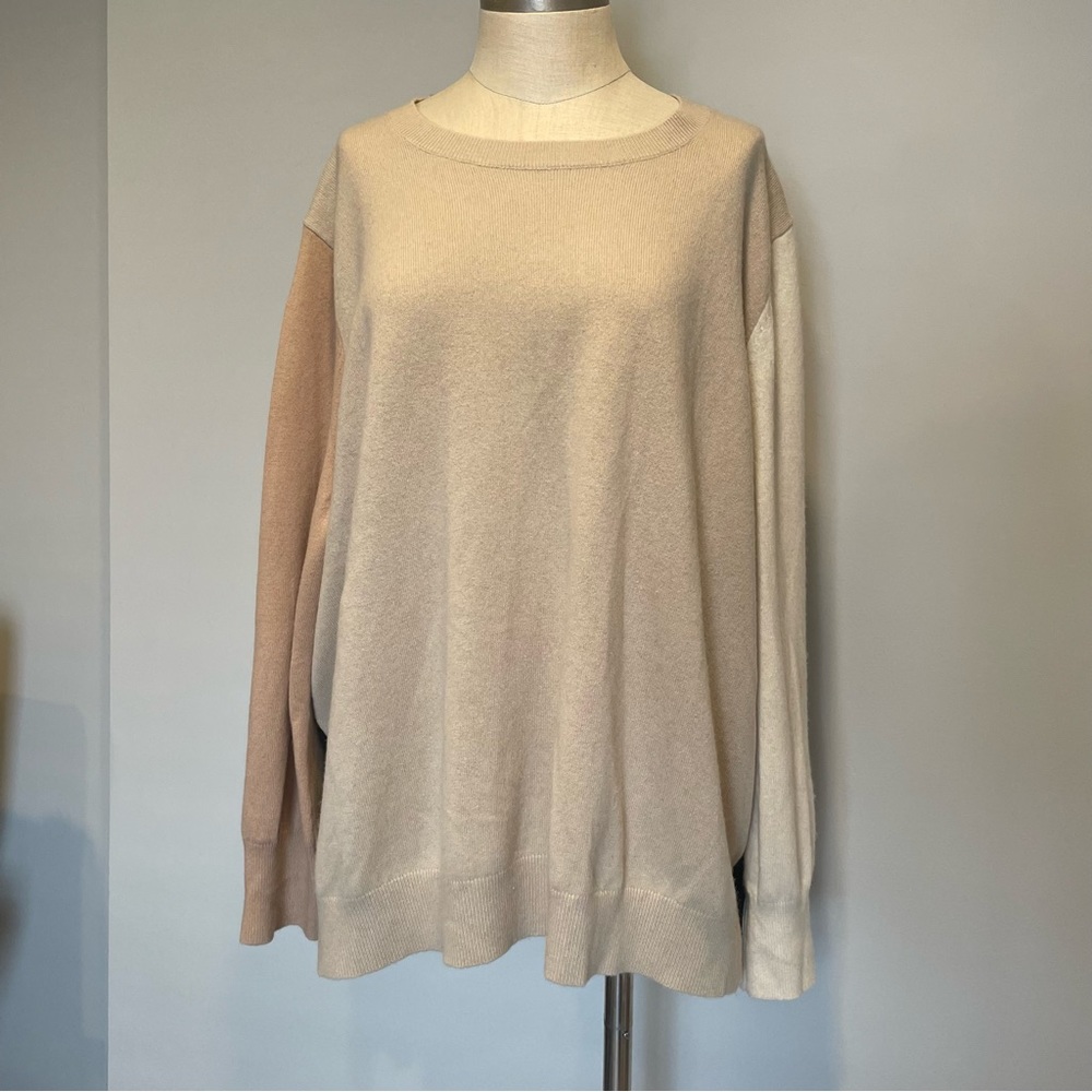 Frances Valentine colorblock crew neck sweater size XL